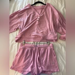 Alo yoga pink lounge set